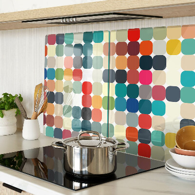 Planche à découper verre Cercles colorés dans une grille