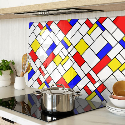 Planche à découper en verre Géométrie dans le style Mondrian
