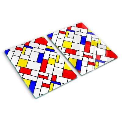 Planche à découper en verre Géométrie dans le style Mondrian