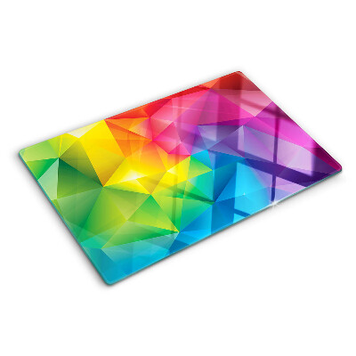 Planche à découper verre Géométrie colorée aux nuances de l'arc-en-ciel