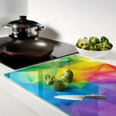 Planche à découper verre Géométrie colorée aux nuances de l'arc-en-ciel