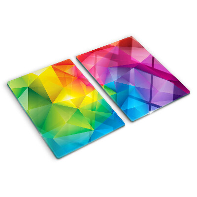 Planche à découper verre Géométrie colorée aux nuances de l'arc-en-ciel