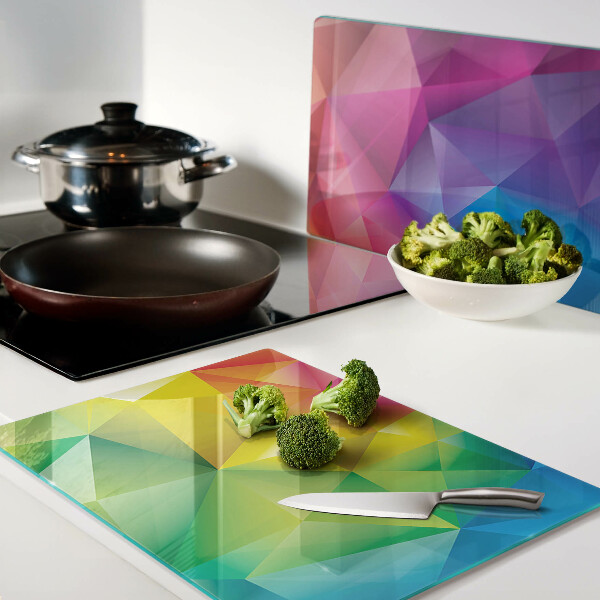 Planche à découper verre Géométrie colorée aux nuances de l'arc-en-ciel