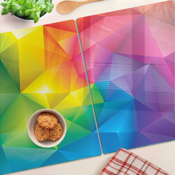 Planche à découper verre Géométrie colorée aux nuances de l'arc-en-ciel