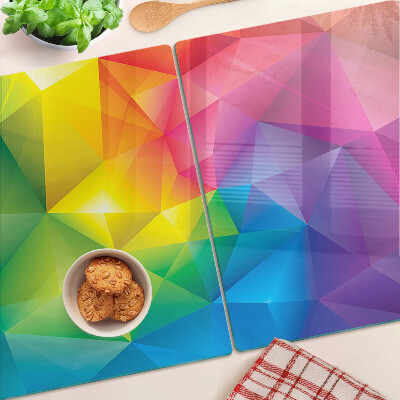 Planche à découper verre Géométrie colorée aux nuances de l'arc-en-ciel