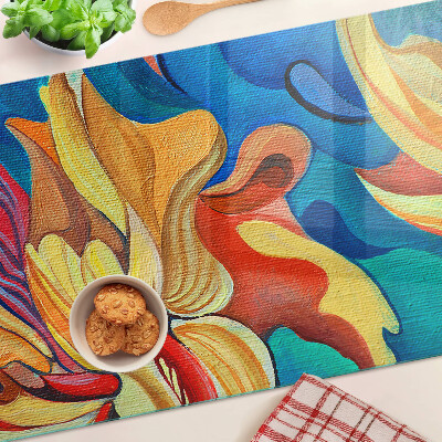 Planche à découper en verre Fleurs colorées sur un fond abstrait