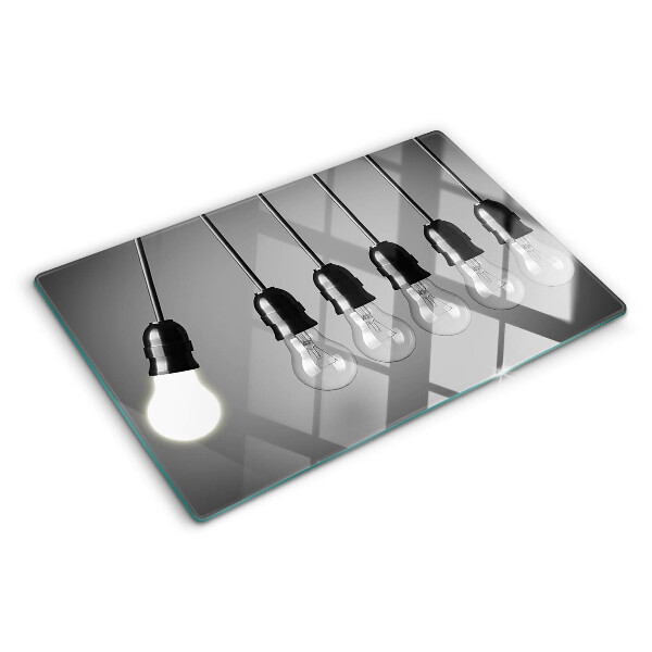 Planche à découper en verre Ampoules sur câbles
