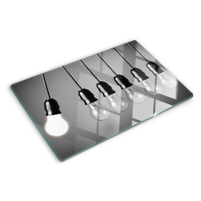 Planche à découper en verre Ampoules sur câbles