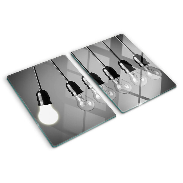 Planche à découper en verre Ampoules sur câbles