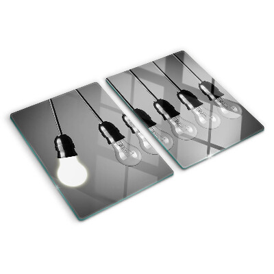 Planche à découper en verre Ampoules sur câbles
