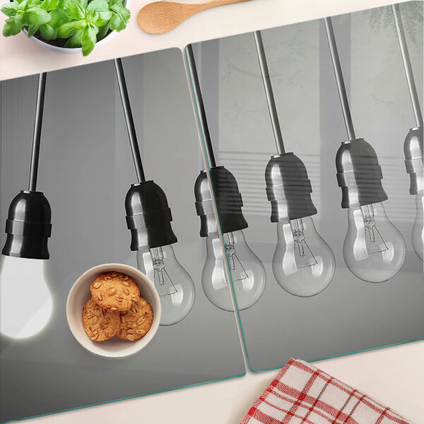 Planche à découper en verre Ampoules sur câbles