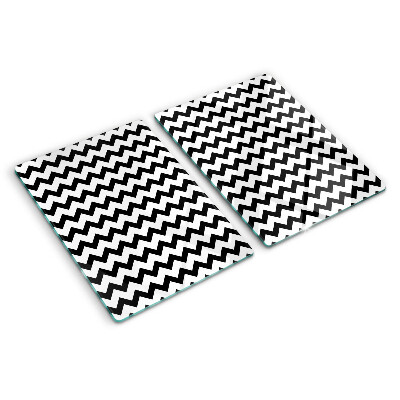 Planche à découper verre Zigzags en noir et blanc