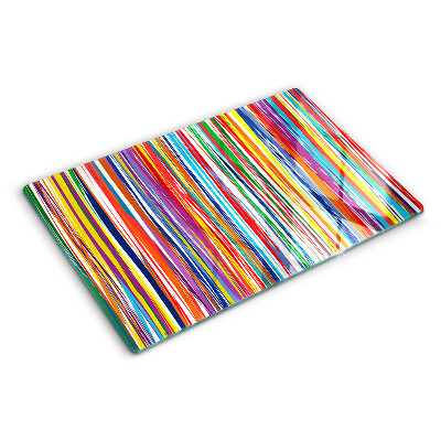 Planche à découper en verre Rayures colorées dans différentes nuances