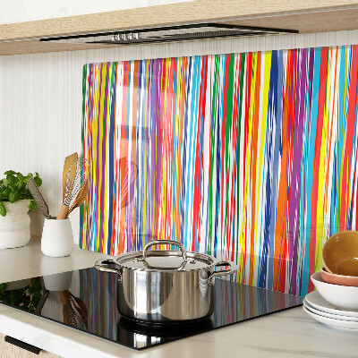 Planche à découper en verre Rayures colorées dans différentes nuances
