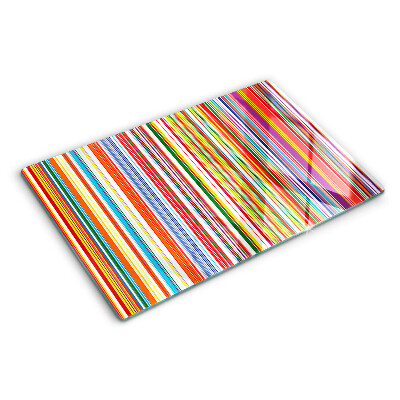 Planche à découper verre Rayures colorées