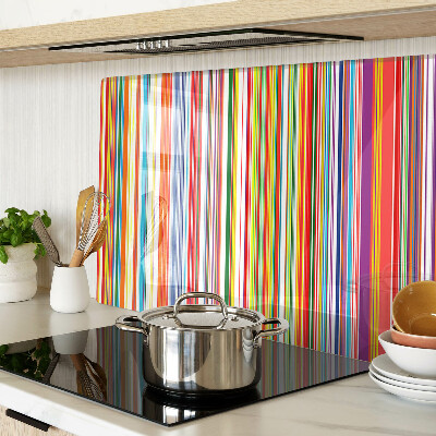 Planche à découper verre Rayures colorées