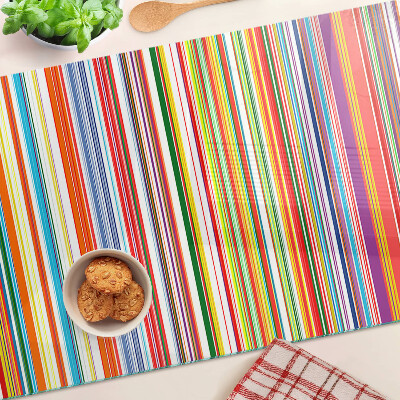 Planche à découper verre Rayures colorées
