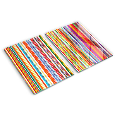 Planche à découper verre Rayures colorées