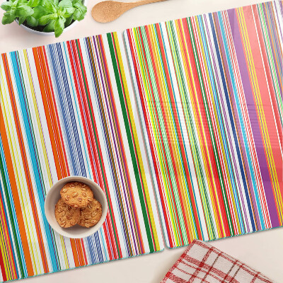 Planche à découper verre Rayures colorées