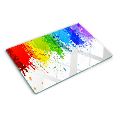 Planche à découper en verre Taches de peinture colorées