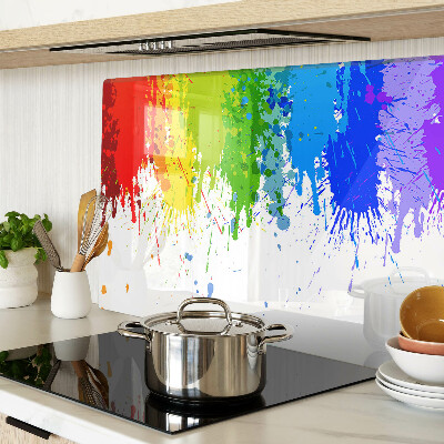 Planche à découper en verre Taches de peinture colorées