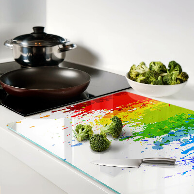 Planche à découper en verre Taches de peinture colorées