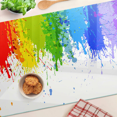 Planche à découper en verre Taches de peinture colorées