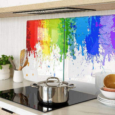 Planche à découper en verre Taches de peinture colorées