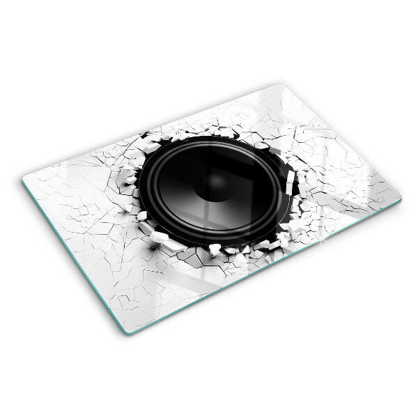 Planche à découper en verre Haut-parleur dans un mur cassé