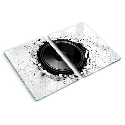Planche à découper en verre Haut-parleur dans un mur cassé