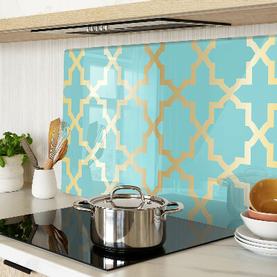 Planche à découper en verre Motif arabesque dans les tons de bleu