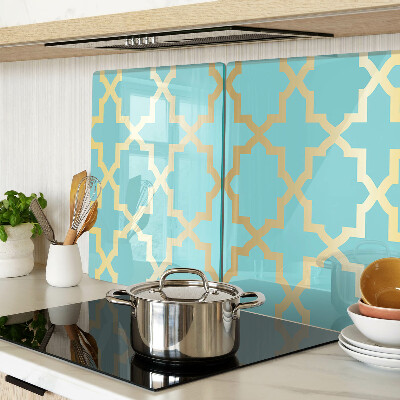 Planche à découper en verre Motif arabesque dans les tons de bleu
