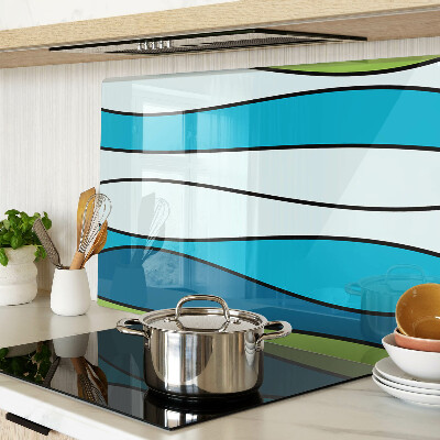 Planche à découper verre Des vagues aux nuances de bleu et de vert