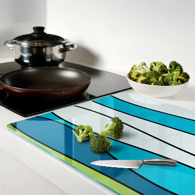 Planche à découper verre Des vagues aux nuances de bleu et de vert