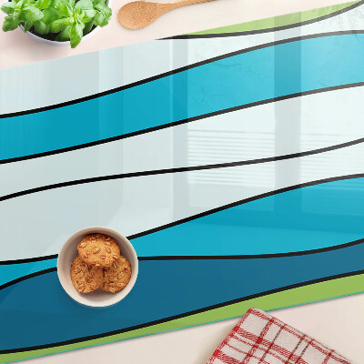Planche à découper verre Des vagues aux nuances de bleu et de vert