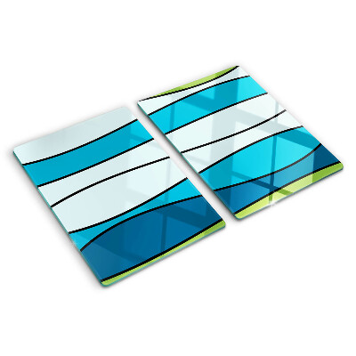 Planche à découper verre Des vagues aux nuances de bleu et de vert