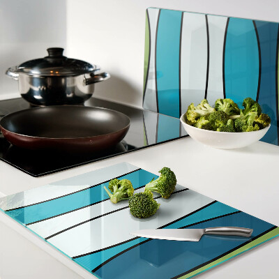 Planche à découper verre Des vagues aux nuances de bleu et de vert