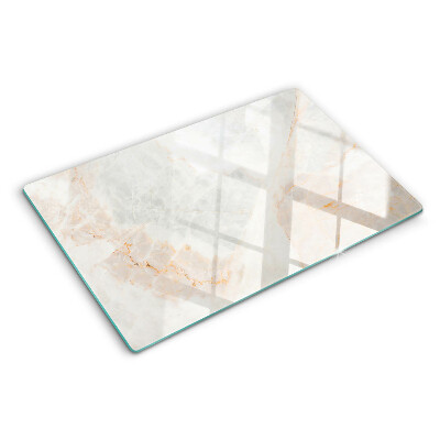 Planche à découper en verre Motif en marbre avec des veines dorées