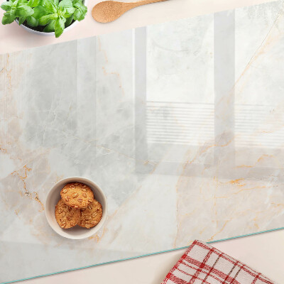 Planche à découper en verre Motif en marbre avec des veines dorées