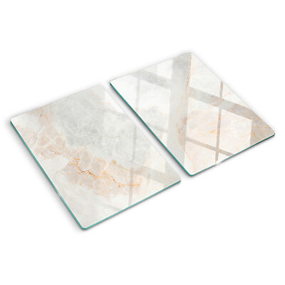 Planche à découper en verre Motif en marbre avec des veines dorées