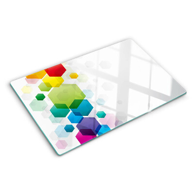 Planche à découper verre Hexagones colorés en arrière-plan