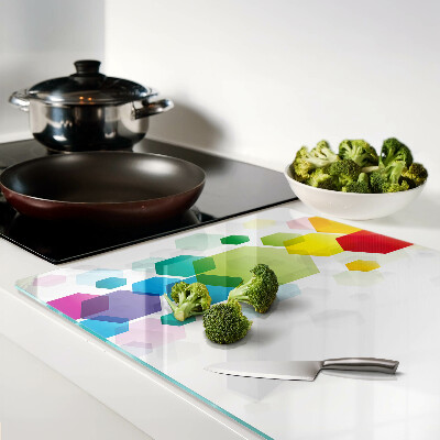Planche à découper verre Hexagones colorés en arrière-plan