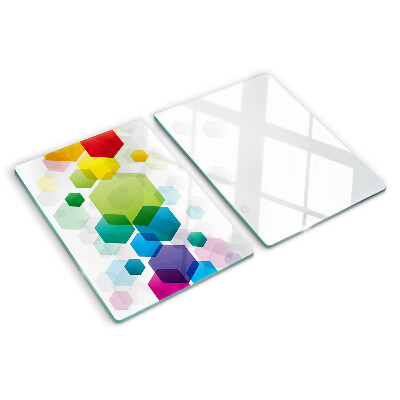 Planche à découper verre Hexagones colorés en arrière-plan