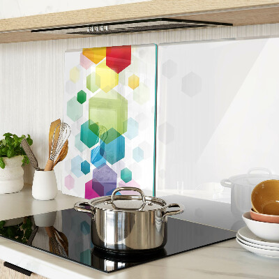 Planche à découper verre Hexagones colorés en arrière-plan