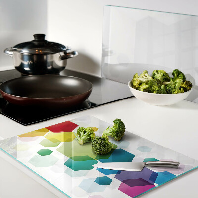 Planche à découper verre Hexagones colorés en arrière-plan