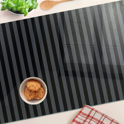 Planche à découper en verre Rayures verticales dans les tons de gris