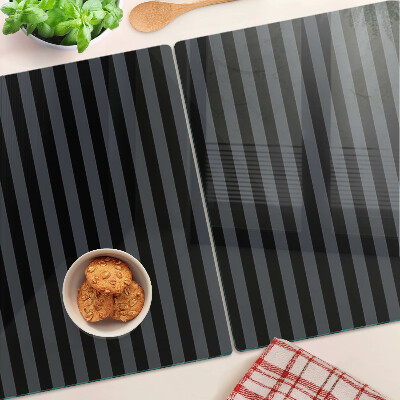 Planche à découper en verre Rayures verticales dans les tons de gris