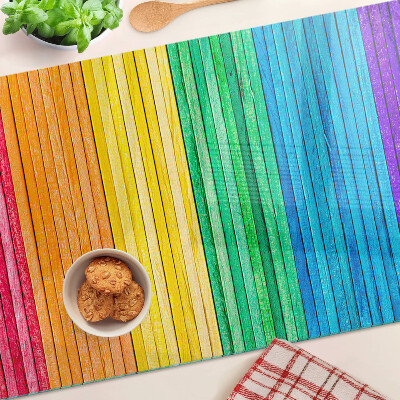 Planche à découper verre Rayures aux couleurs de l'arc-en-ciel