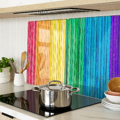 Planche à découper verre Rayures aux couleurs de l'arc-en-ciel