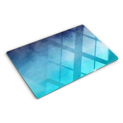 Planche à découper en verre Brouillard transparent dans des tons bleus